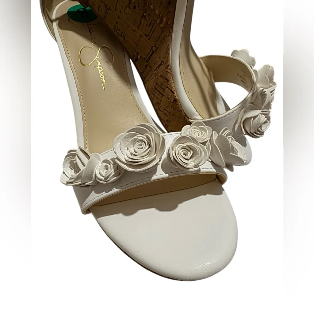 Jessica Simpson  White Floral Wedge
Sandals - Image 5
