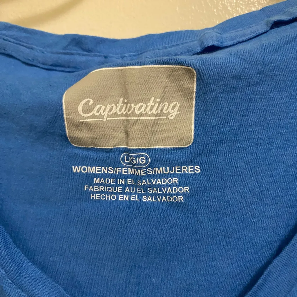 Captivating Brand Womens UCLA Bruins Tee T Shirt L Large 40” Blue V Neck College - Image 4