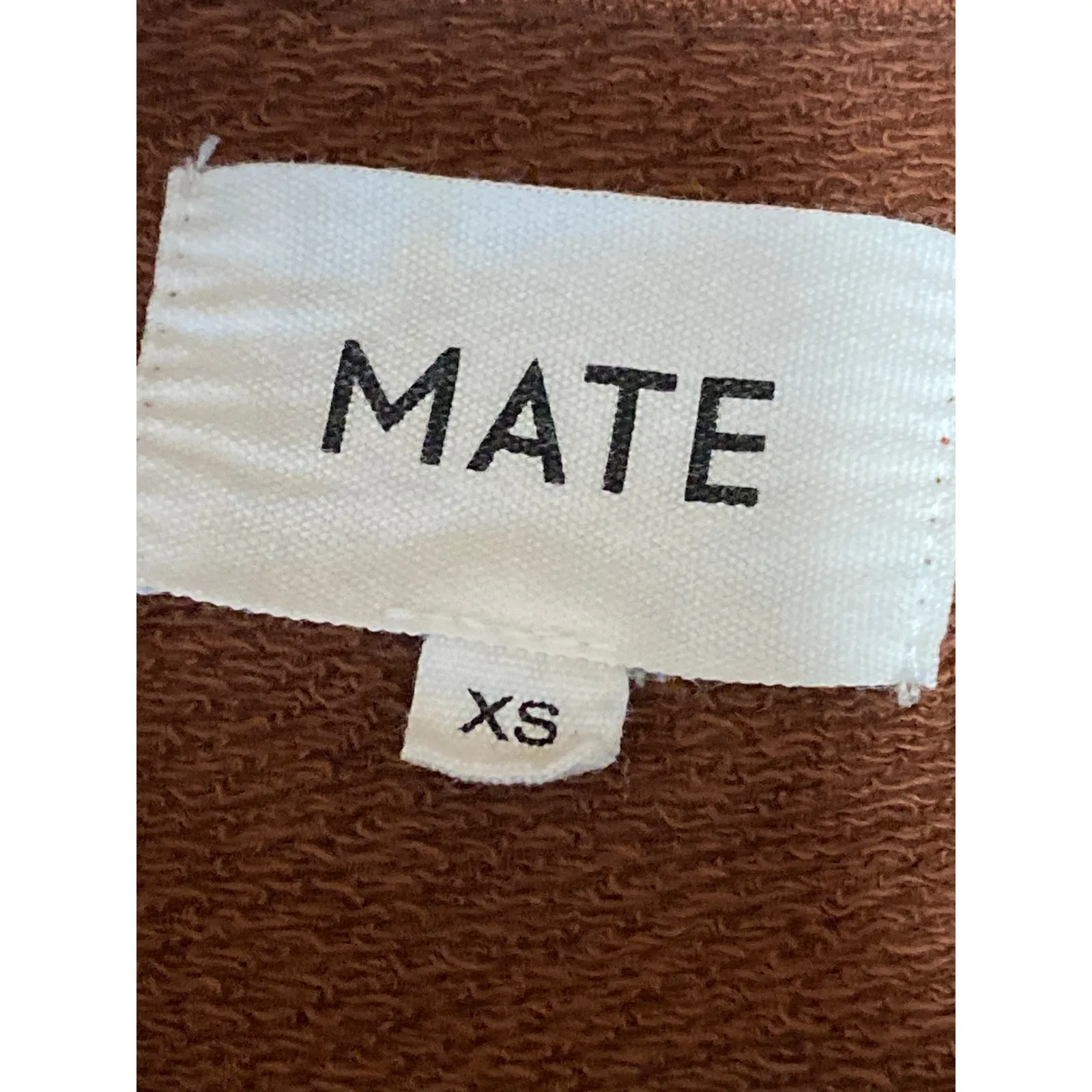 Mate The Label Women's Brown Crewneck Long Sleeve Crop Sweatshirt Sweater Top XS - Image 4