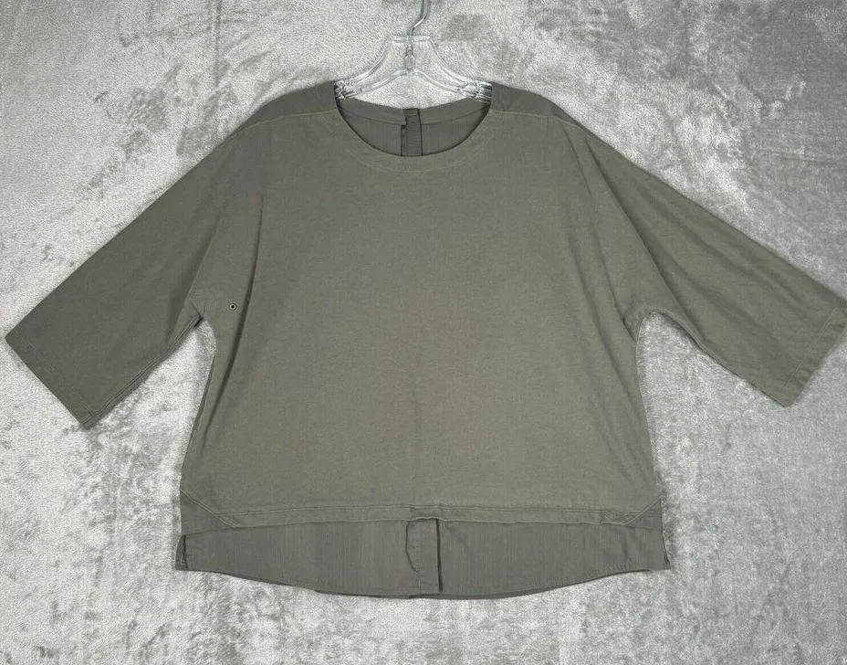 Lululemon Shirt Womens Medium Sage Green Live to Layer Casual Running Athleisure - Image 2