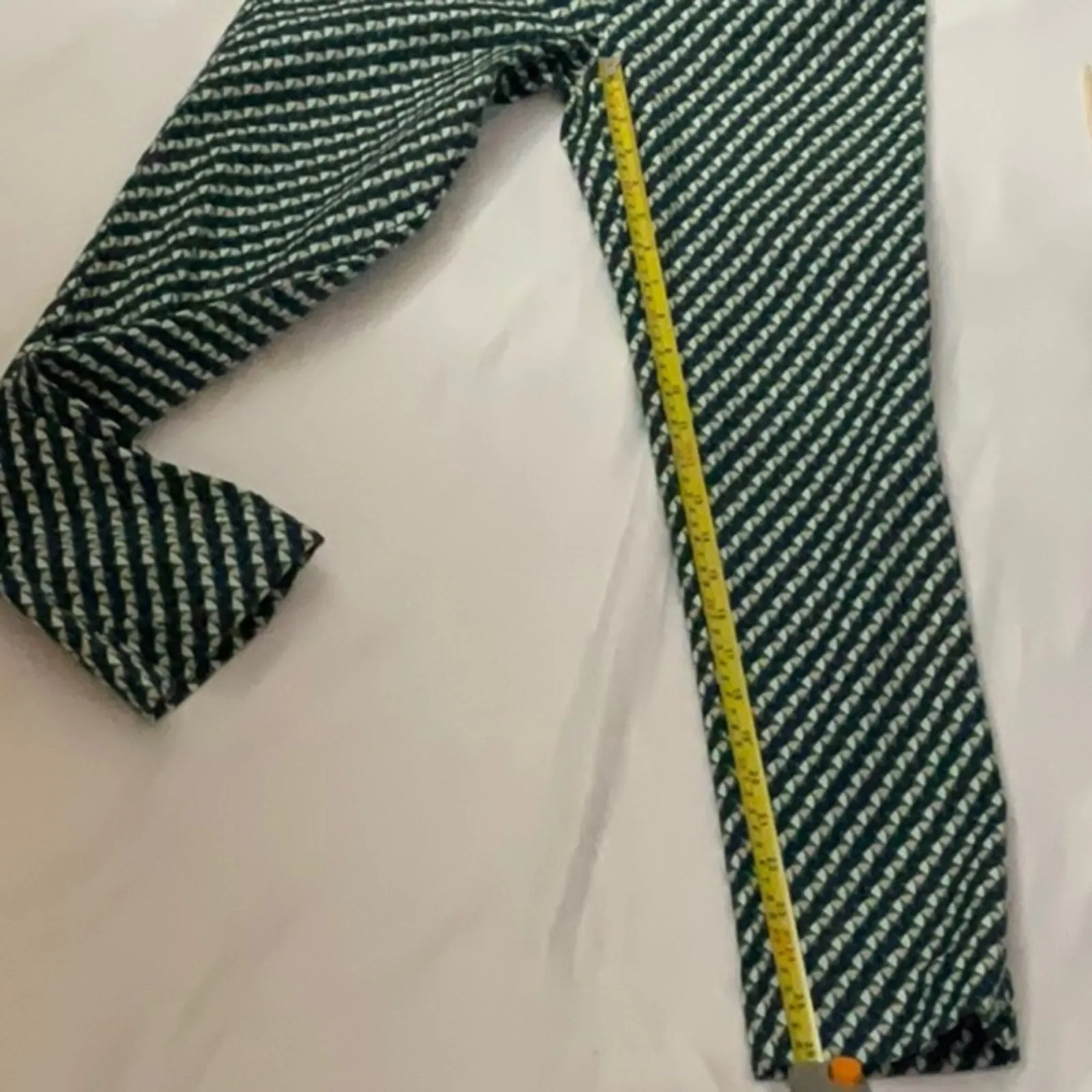 Boden Kensington Cotton Cuffed Ankle Trouser Pants 2R Navy Blue/Green Spring Green Size 2 - Image 7