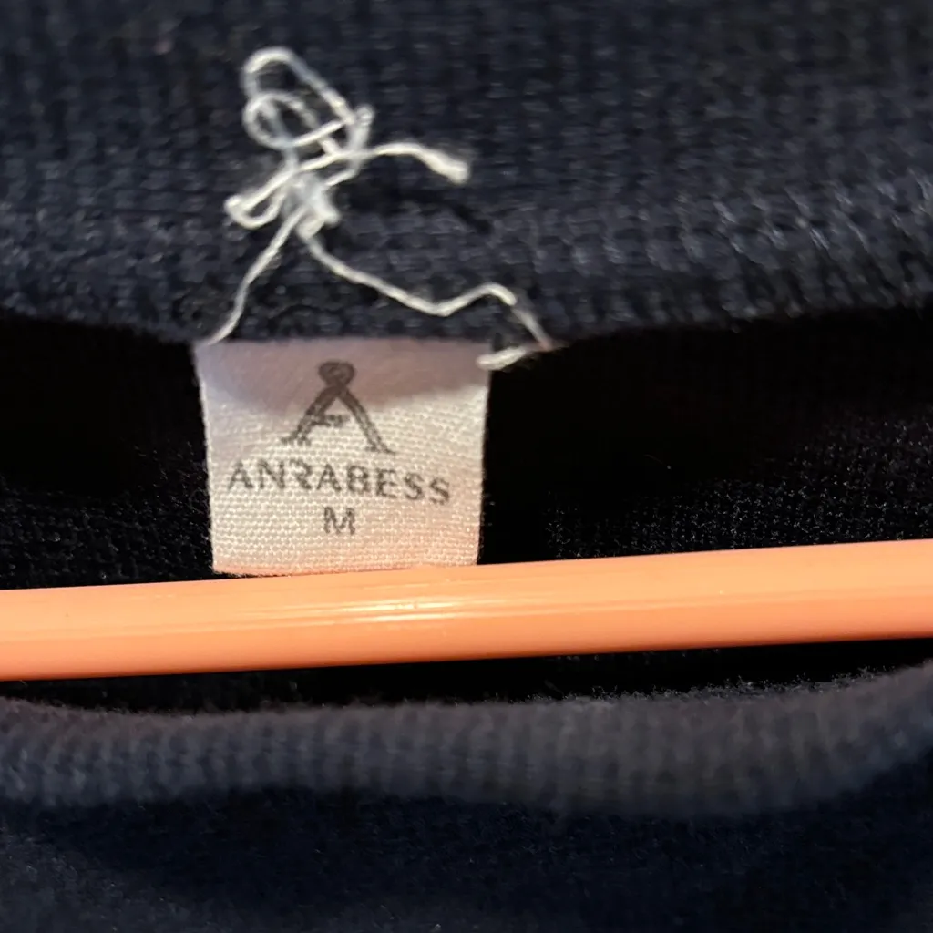 Anrabess Navy Sweatshirt with Side Zippers Blue Size M - Image 2