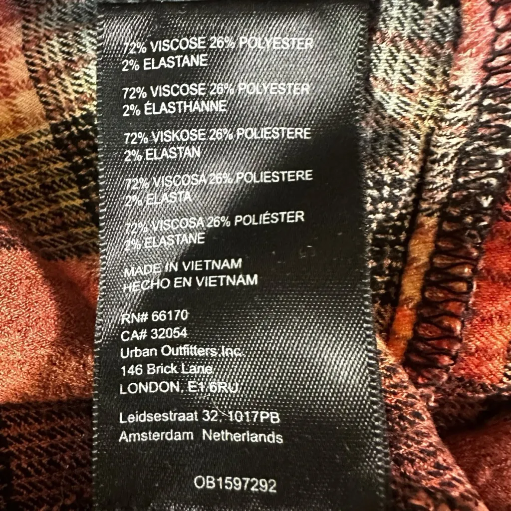 Urban Outfitters Grunge 90s Distressed Plaid Fantine Tiered Midi Dress Medium - Image 14