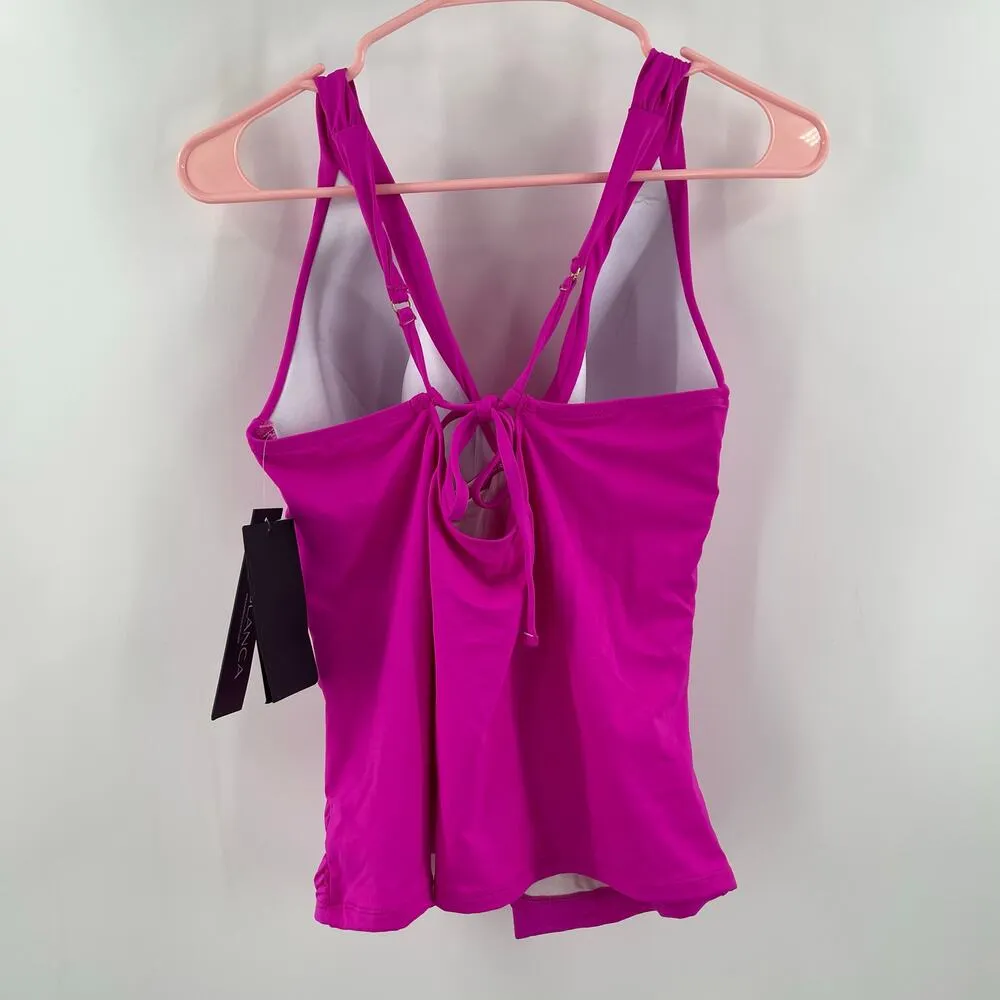 La Blanca Tankini Top Size 12 Island Goddess Over-The-Shoulder Twist-Front NWT - Image 3