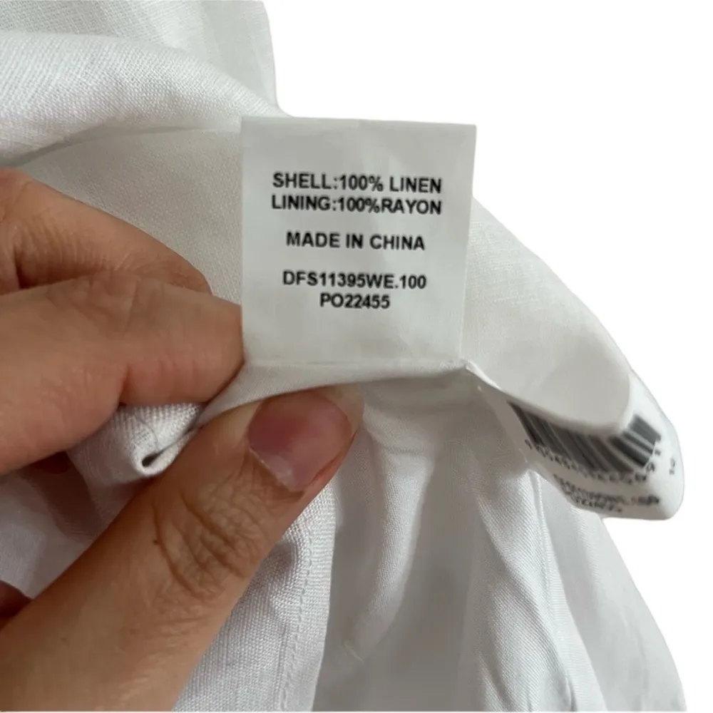 DISSH ISABELLE WHITE LINEN RUFFLE MINI DRESS - Image 8