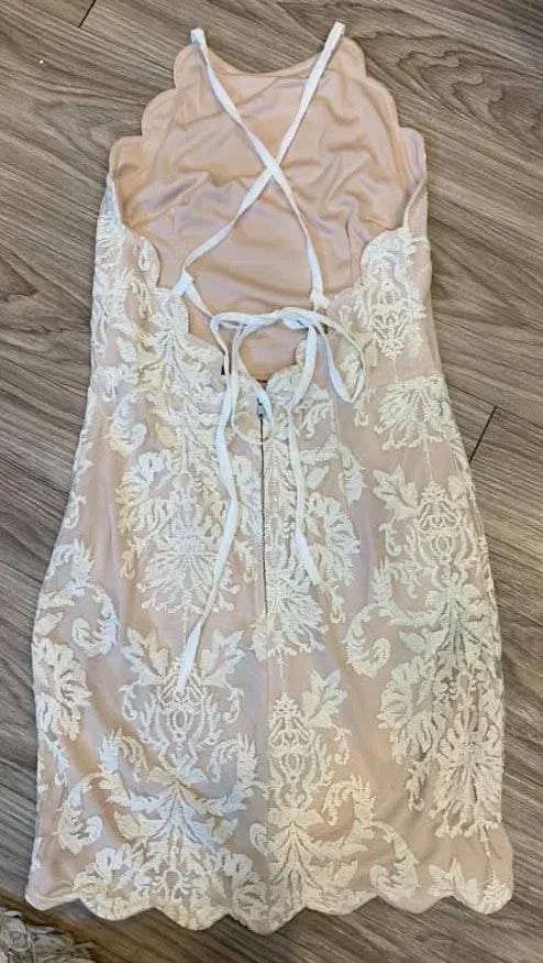 Hello Molly Cream Lace Mini Dress  - Image 3