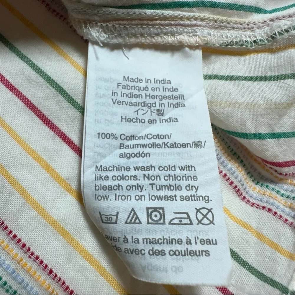 Madewell Button-Front Cami Tank in Textural Rainbow Stripe Tank Top Medium - Image 5