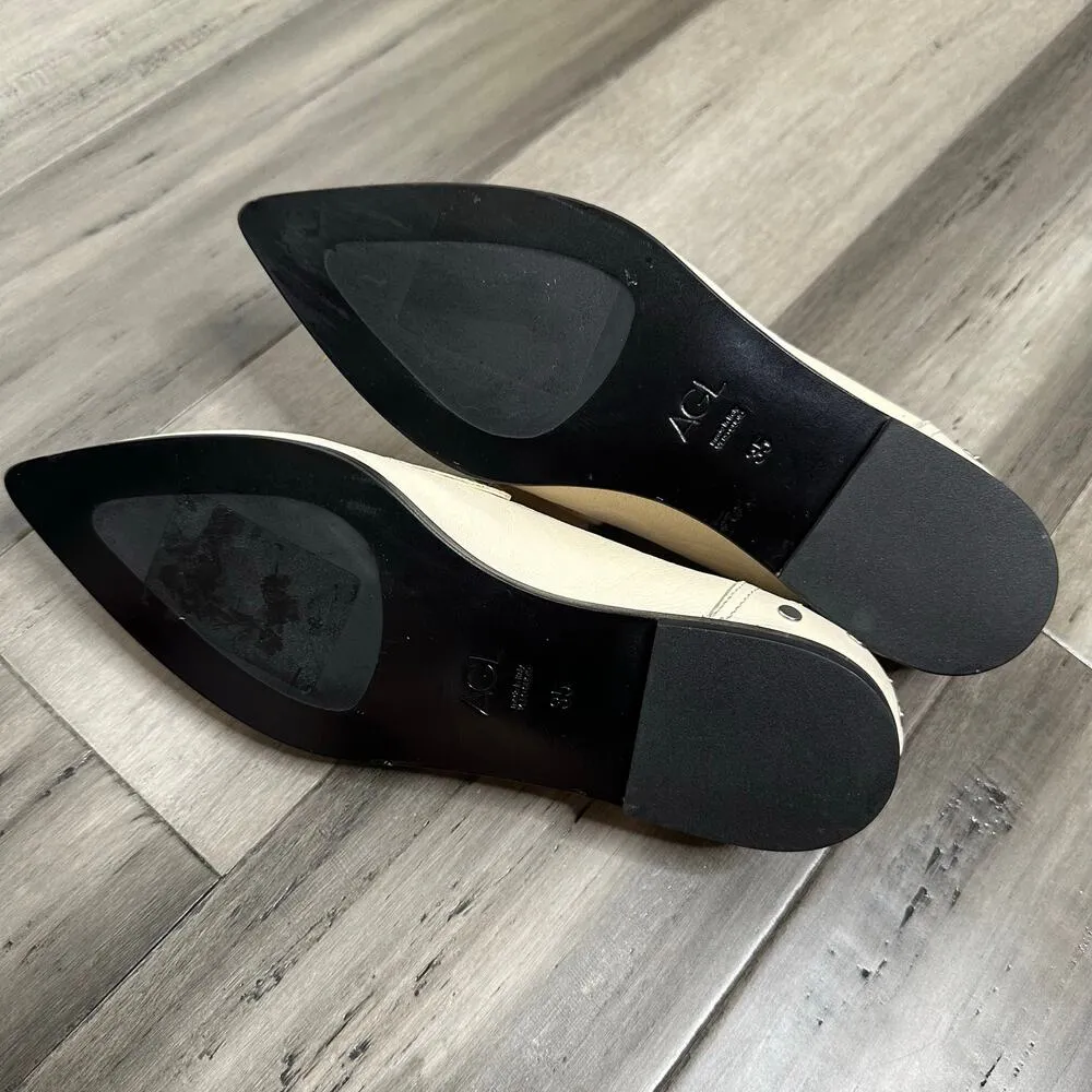 NEW AGL Ines Studded Leather Moccasin Loafers Women's Cream Size 35 - Image 7