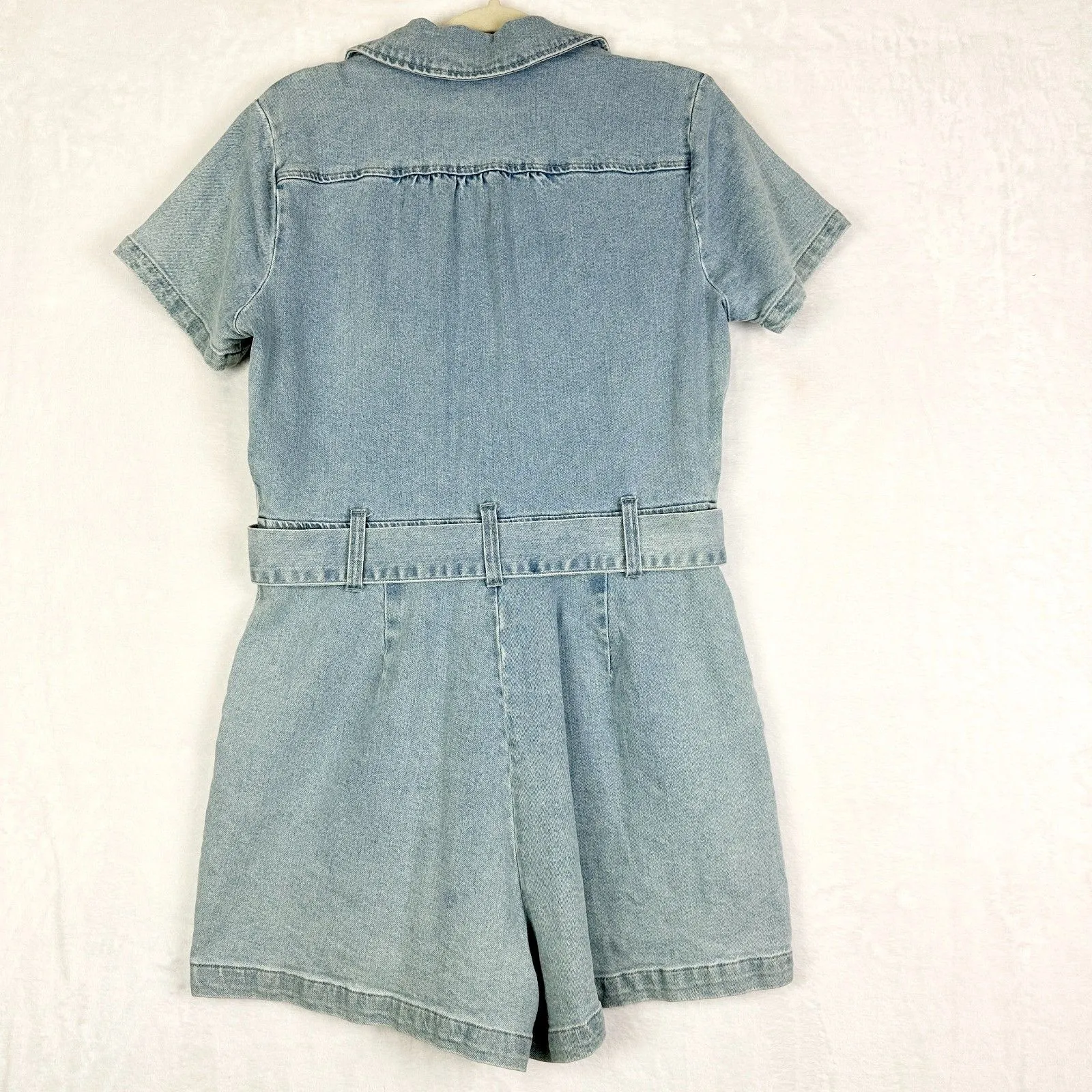 Show Me Your Mumu Outlaw Romper Size Large Light Tide Denim Western Boho Belted - Image 7