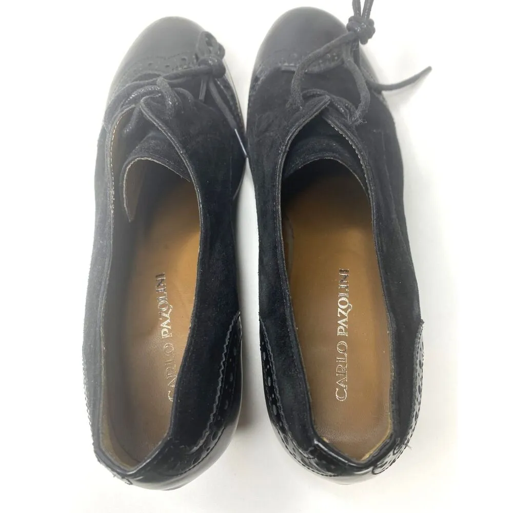 Carlo Pazolini Black Leather Brogue Lace Up High Heel Formal Pump Sz 38 (7.5) - Image 5