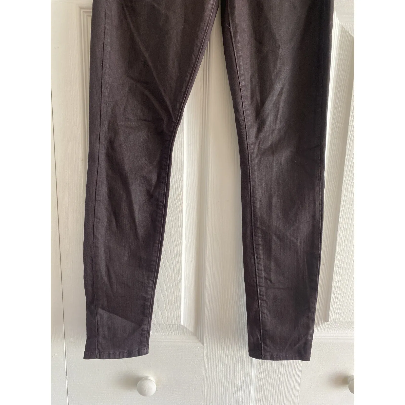 Paige Women's 26 Purple Verdugo Ankle Skinny Denim Pants Black Cherry Silk - Image 4