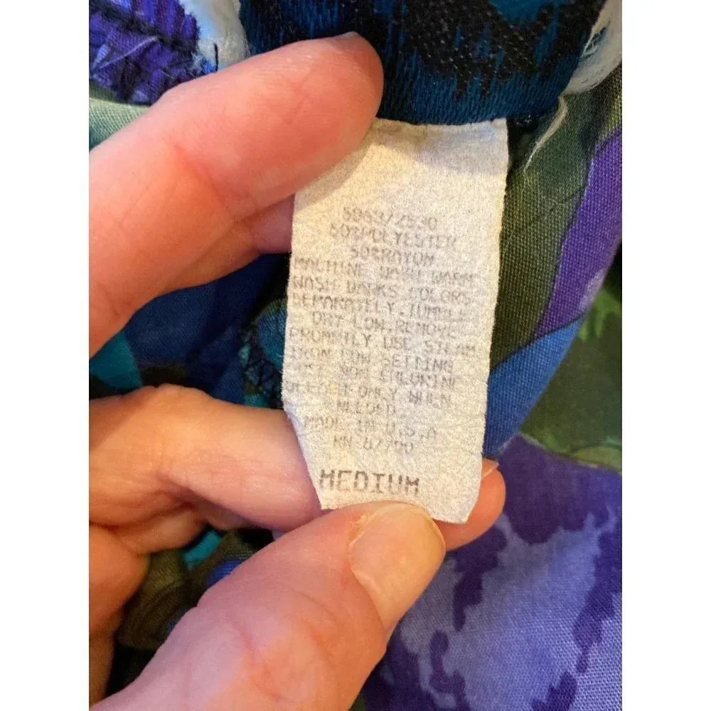 Vintage Women’s Shorts Floral Hawaiian 90s High Waist Coastal Petite Medium Blue - Image 6