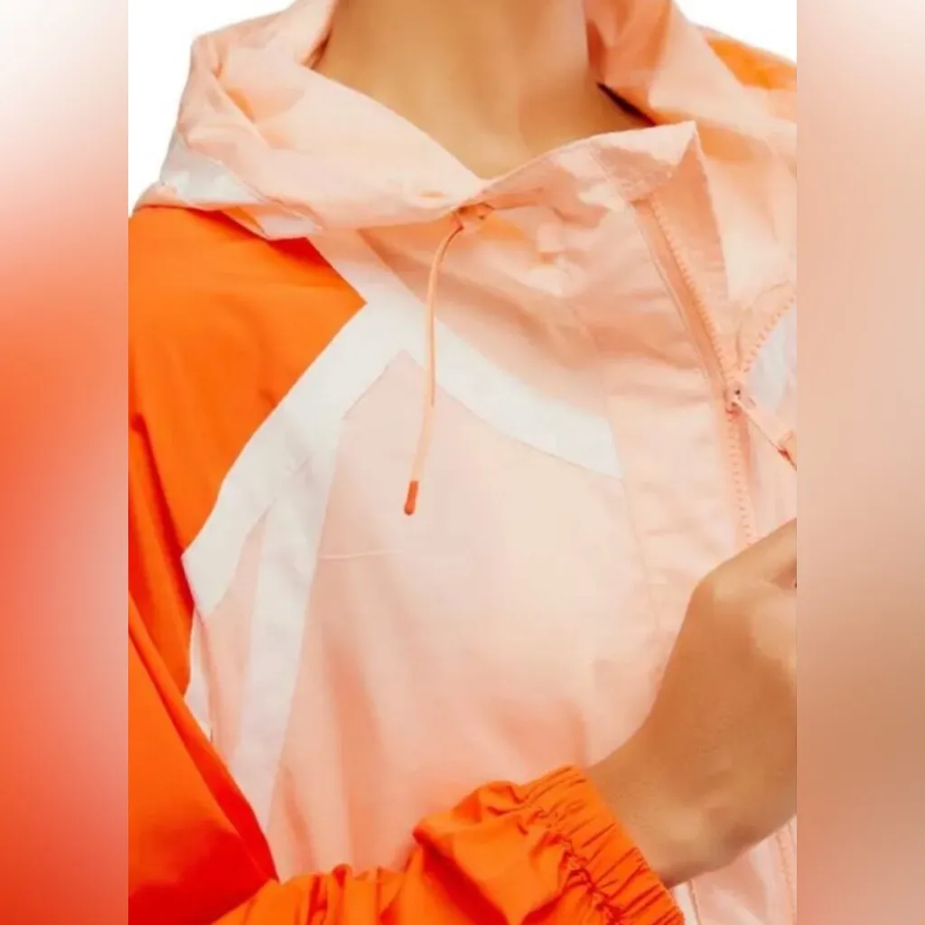 NWT Free People Care FP Like The Wind Logo Jacket in Pastel Peach Combo - Image 3