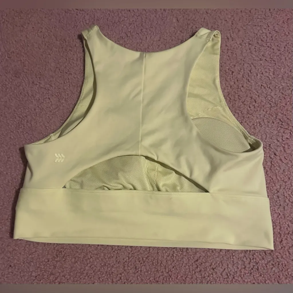 All in Motion Women's Yellow Green Sports Bra padding included Size Large - Image 2