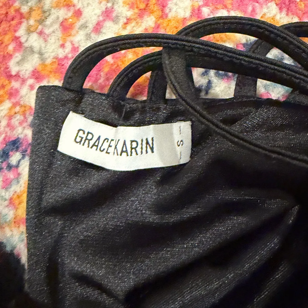 Grace Karin Black Strappy Dress - Image 2