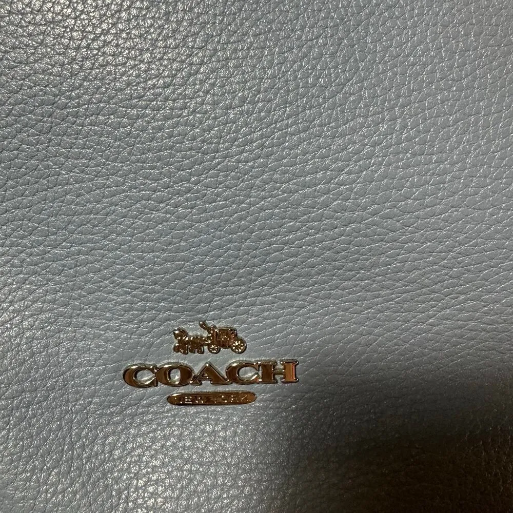 Coach Abby Duffle Crossbody Bag Blue Pebbled Leather Style 31507 - Image 13