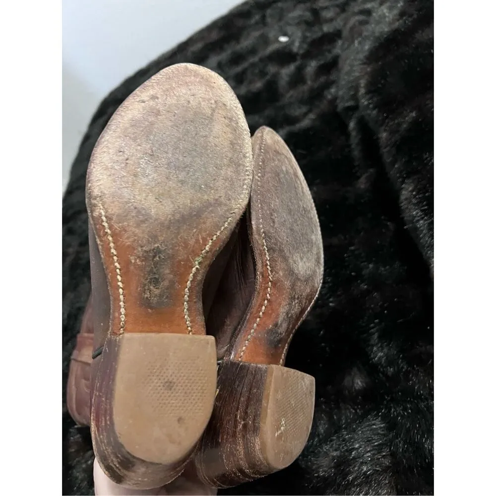 Frye Womens 6 B Brown Leather Heritage Western Boots  Rodeo Cowgirl - Image 3