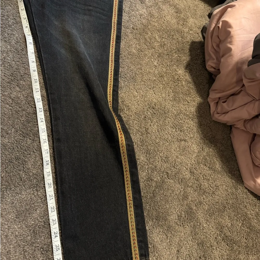 POL  black aztec embroidered jeans - Image 5