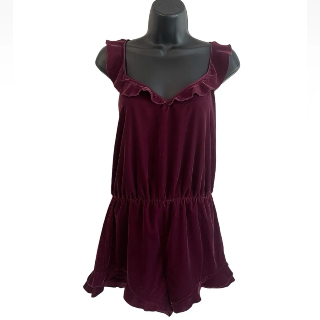 Victoria Secret Purple Velvet Romper Size Small - Image 2