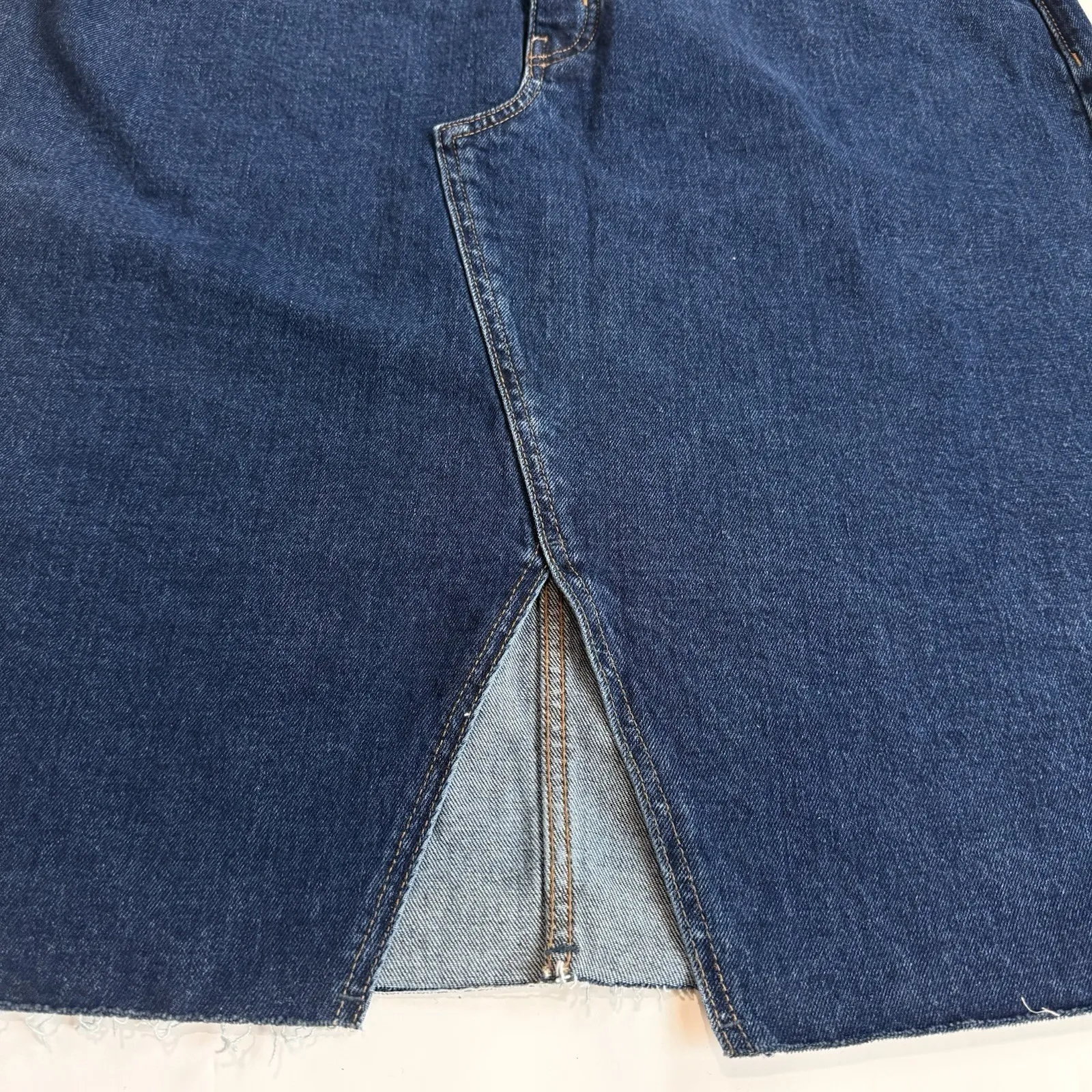 New Old Navy Denim Skirt Women 16 XL Blue Jean Button Fly Cowgirl Pencil Western - Image 6