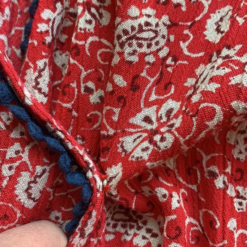 Band of Gypsies Paisley Floral Red White And Blue Romper - Image 8