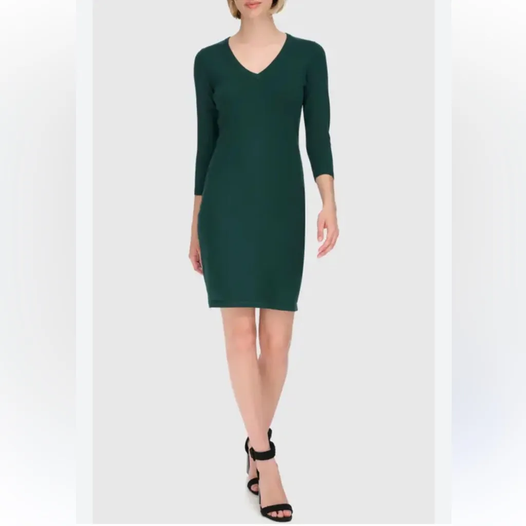 Calvin Klein Dark Green Long Sleeve Dress Size M - Image 7