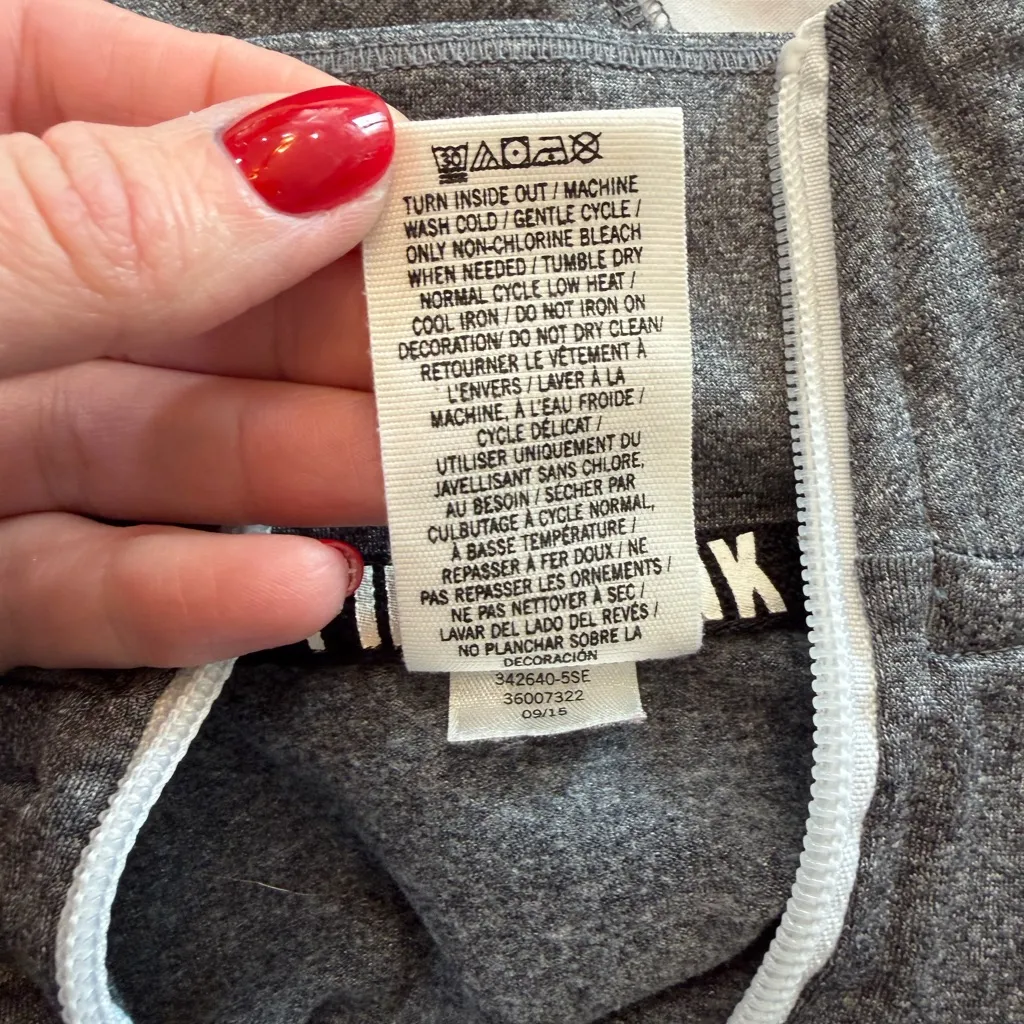 Victoria's Secret PINK Gray and White Quarter-Zip Pullover - Image 4