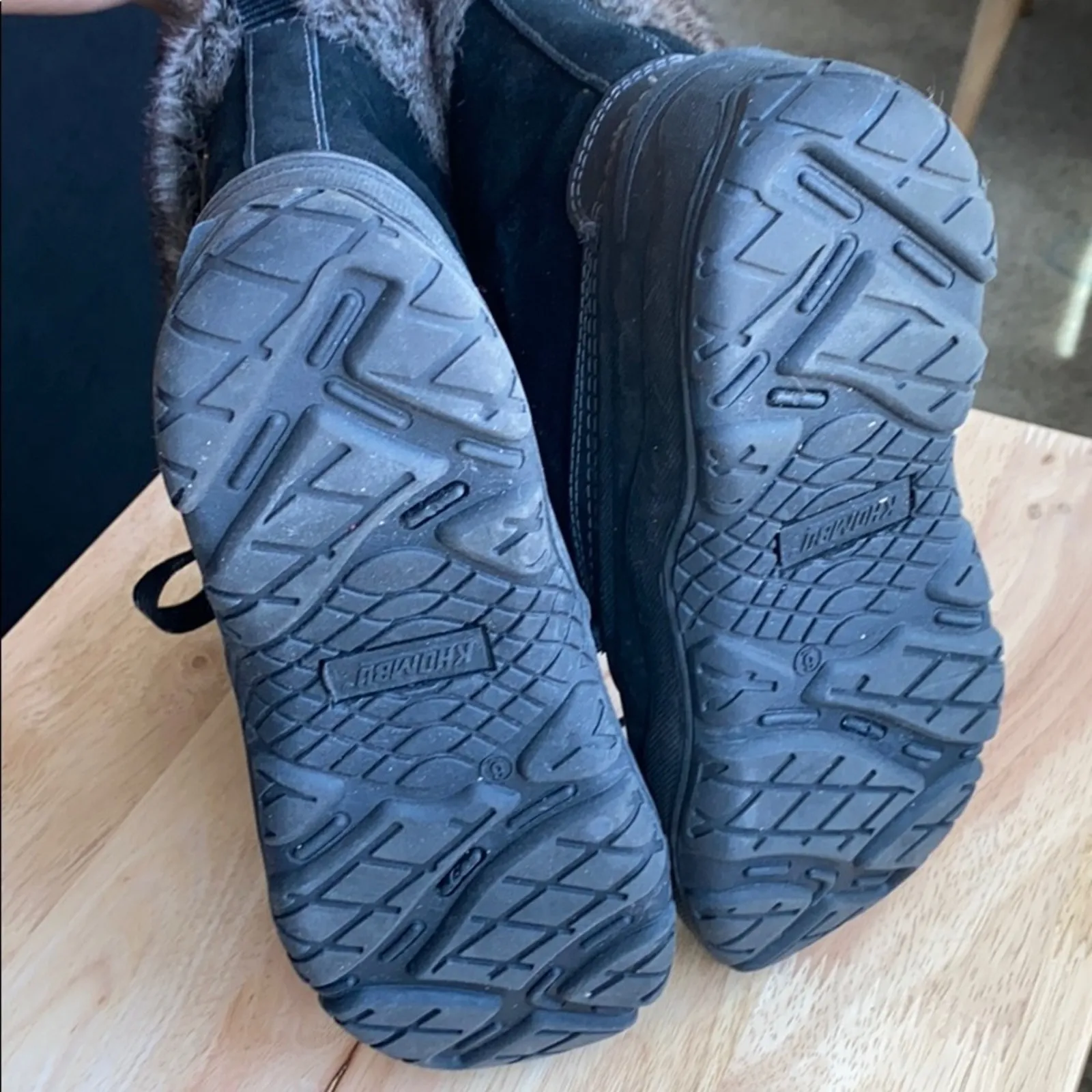 KHOMBU Slope winter boot faux fur black snow school chores size 6 warm commute - Image 8