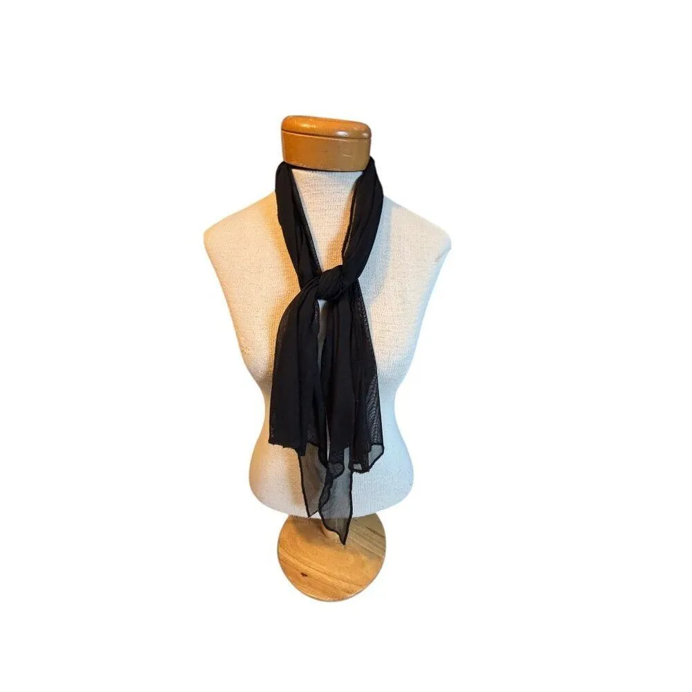 Black Sheer Chiffon Scarf - Image 2