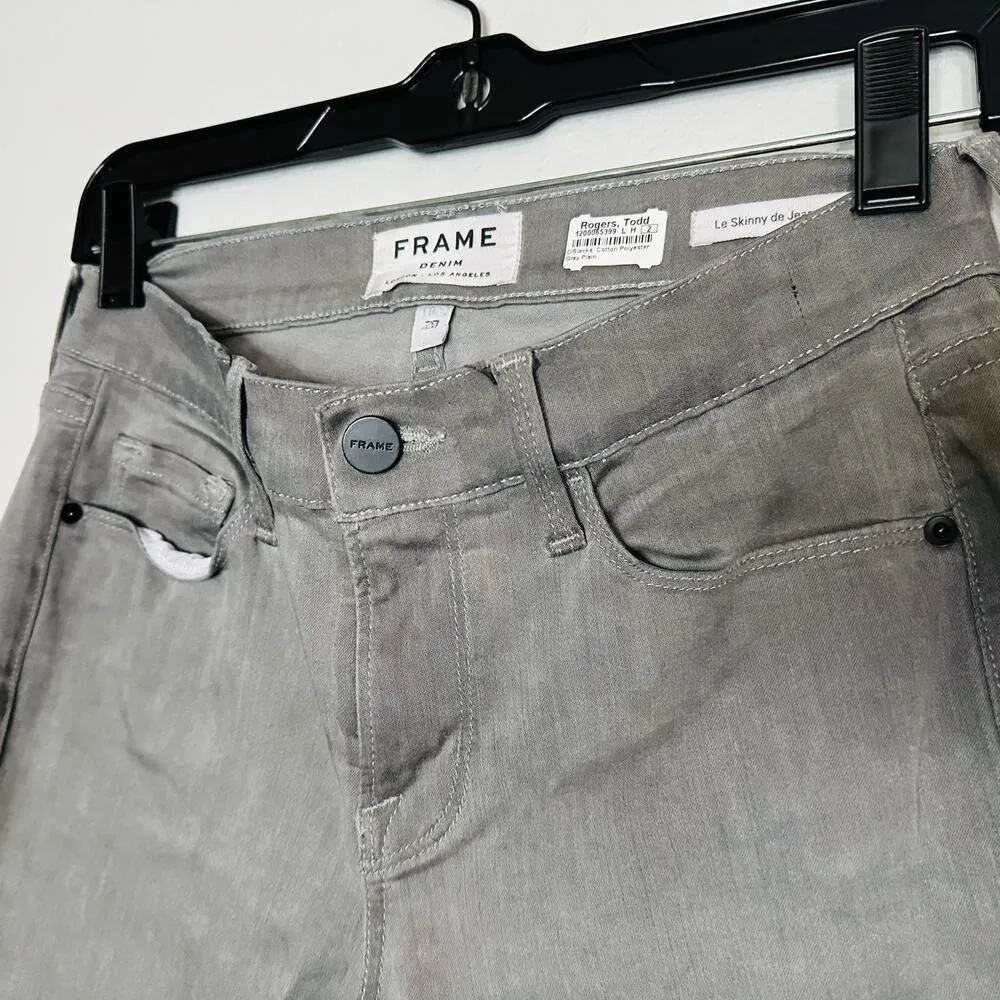 FRAME Women's Gray Denim Jeans Le Skinny de Jeanne Cuffed Skinny Jeans Size 27 - Image 3