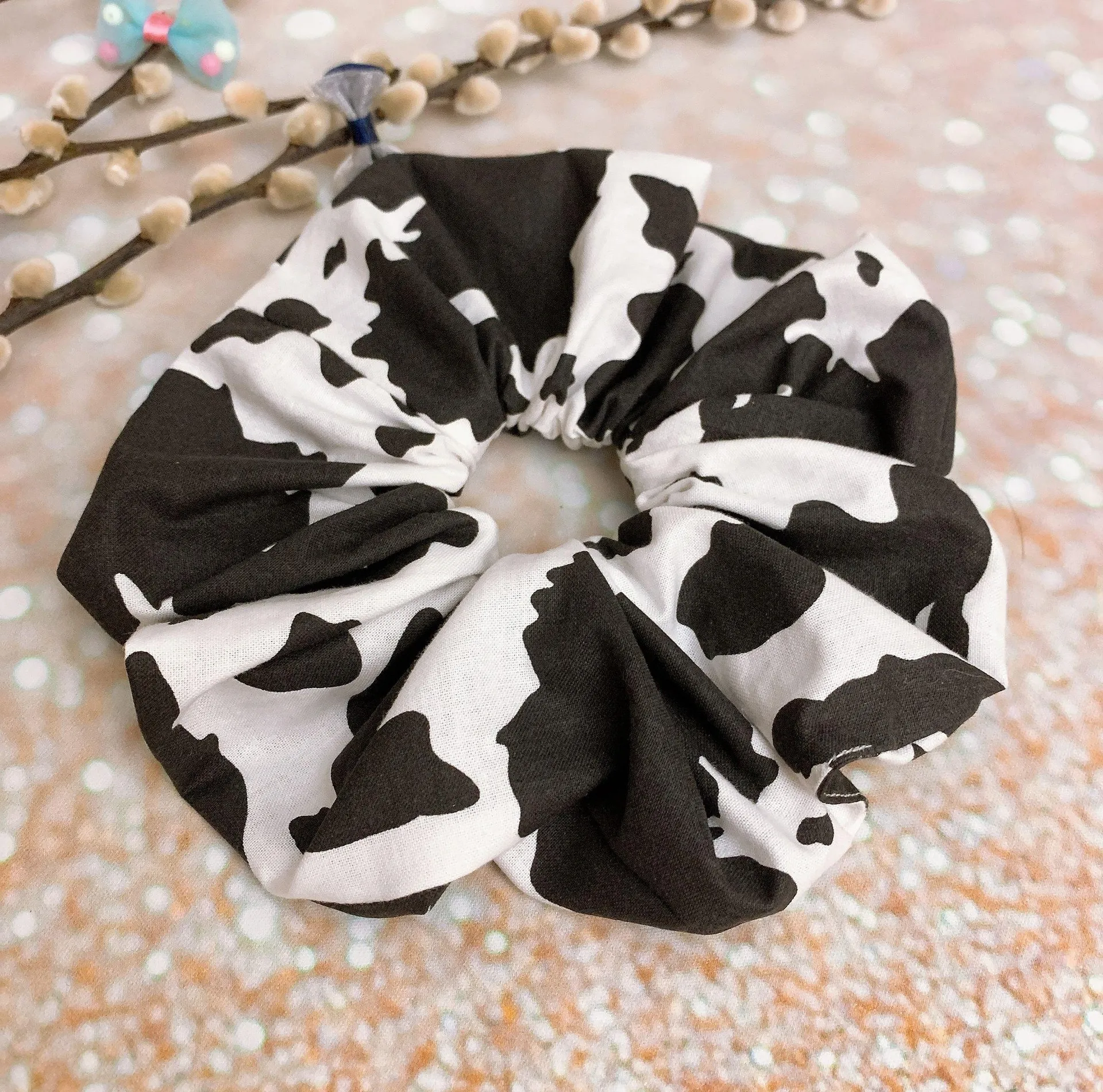 JUMBO Scrunchie Oversized Cow Print Scrunchie Large Animal Print Scrunchie Multiple - Image 2
