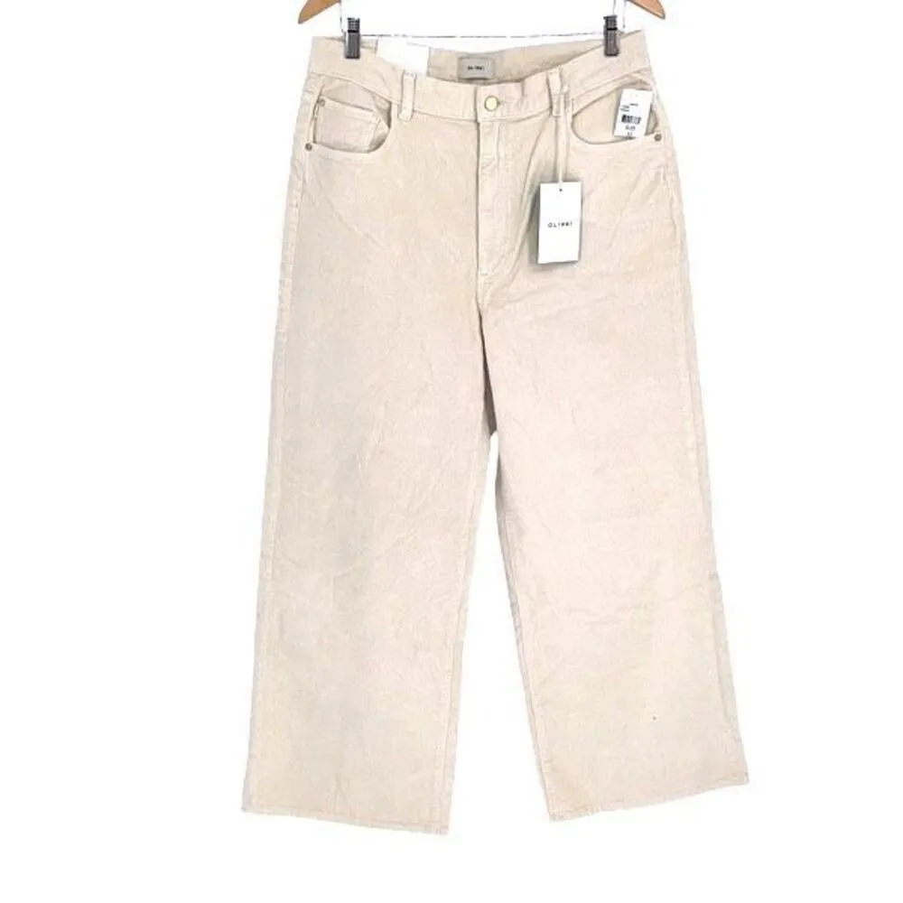 DL1961 Womens Hepburn Wide Leg High Rise Vintage Corduroy Pants Cream Sz‎ 32 NWT - Image 2