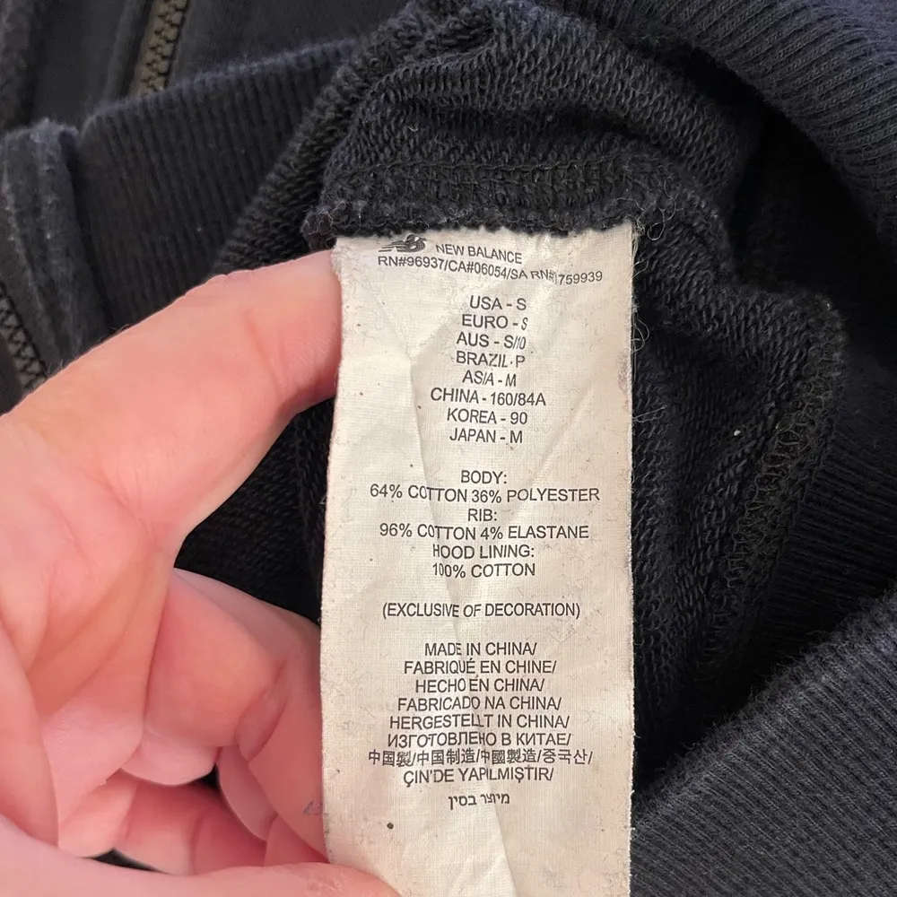 Women’s New Balance black hoodie sweatshirt full zip Palmetto Peach marathon, S - Image 4