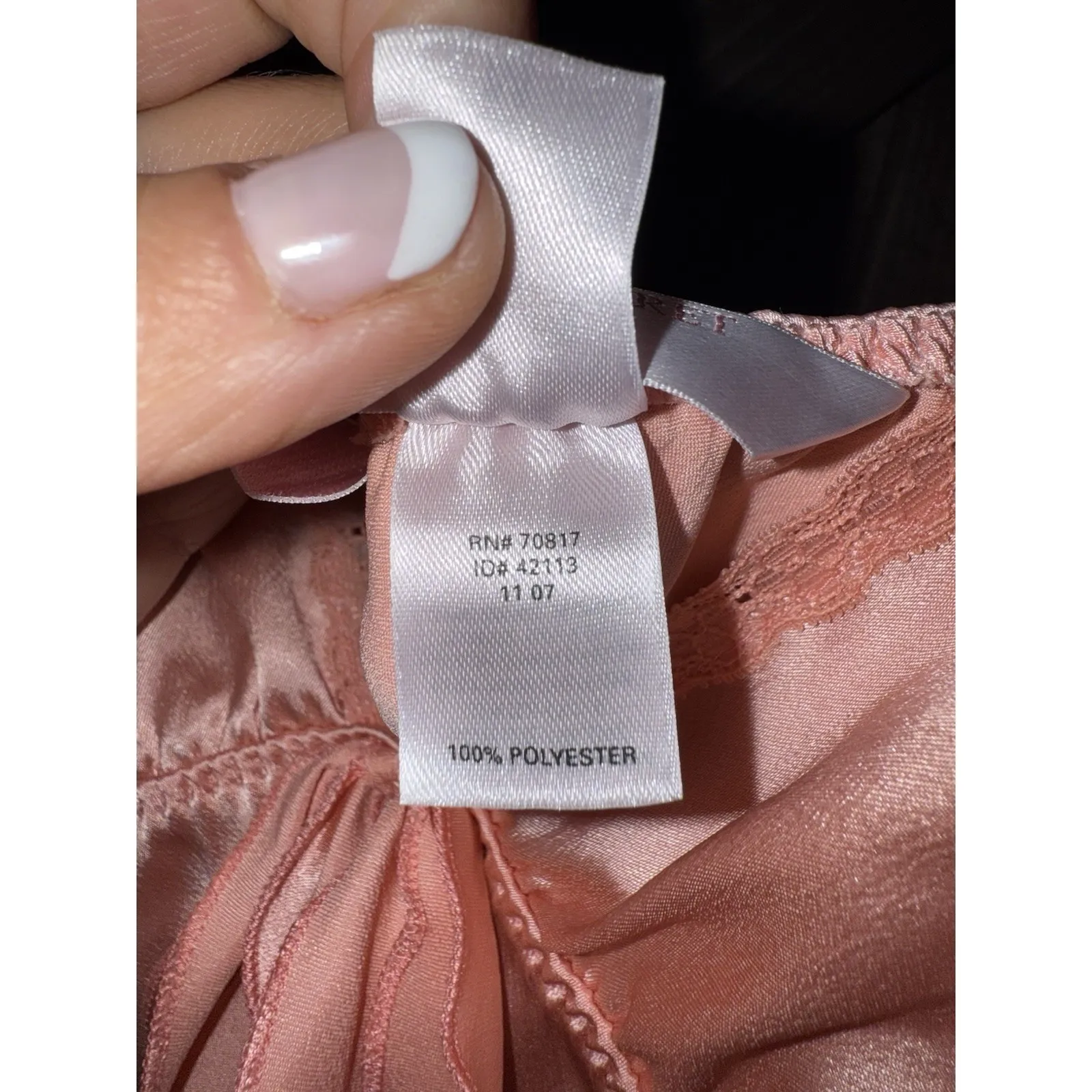 VTG Victoria's Secret Angels Sz M Lingerie Satin‎ Silk Dress 2007 Coral Orange - Image 3