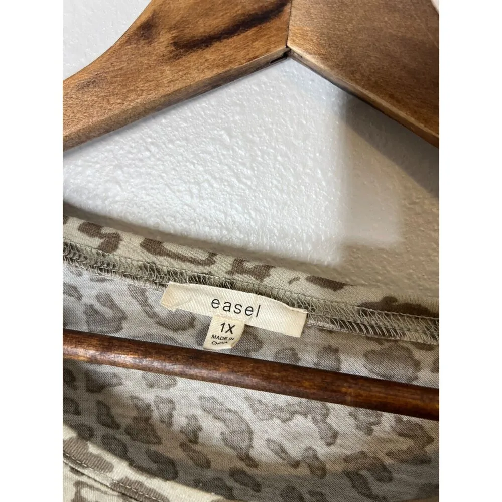 Easel Leopard Print Tiered Babydoll Blouse Womens Sz 1X Flowy Boho Ruffle - Image 6