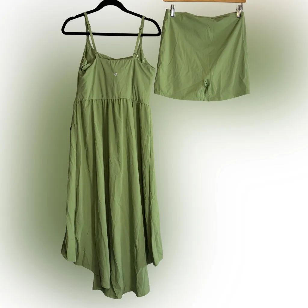 HALARA Asymmetrical Green Dress with Shorts - Image 2