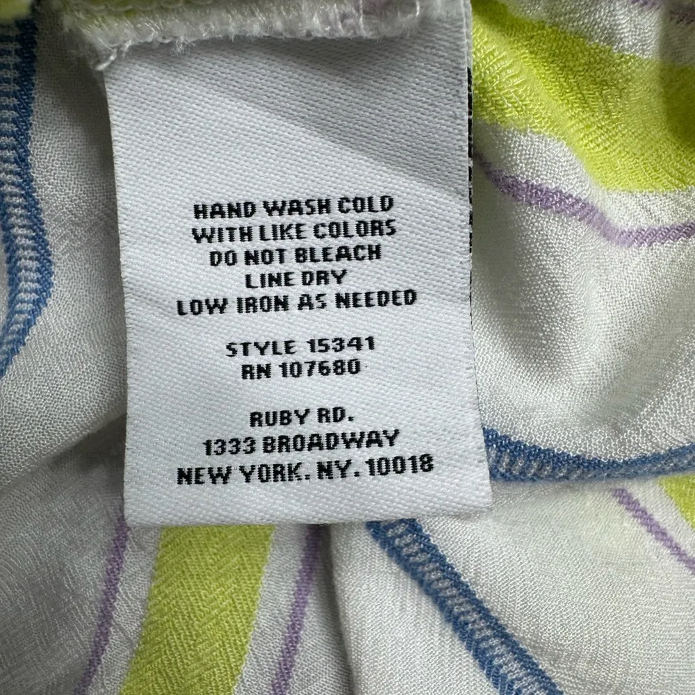 Ruby Rd . White and Green Tie Front Blouse - Image 3