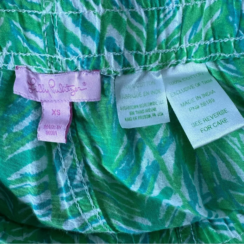 Lilly Pulitzer Palazzo Pant in Toucan Green Elephants Cotton Lightweight XS - Image 5