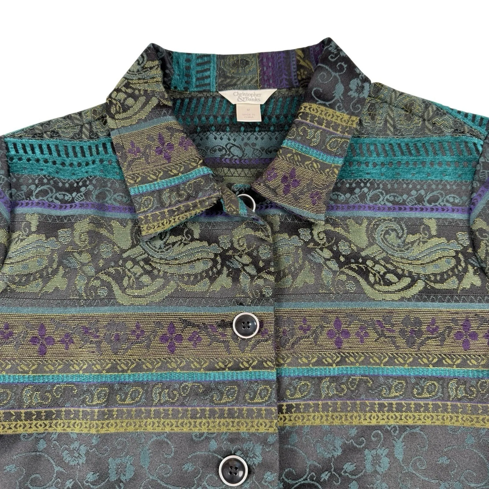 Christopher & Banks Jacket Blazer Top Women's Size Medium Stretch Work Career - Image 3