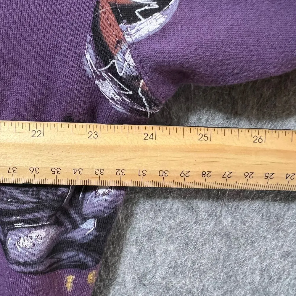 Marvel Black Panther All Over Print Cropped Sweatshirt Pullover Purple Graphic L - Image 6