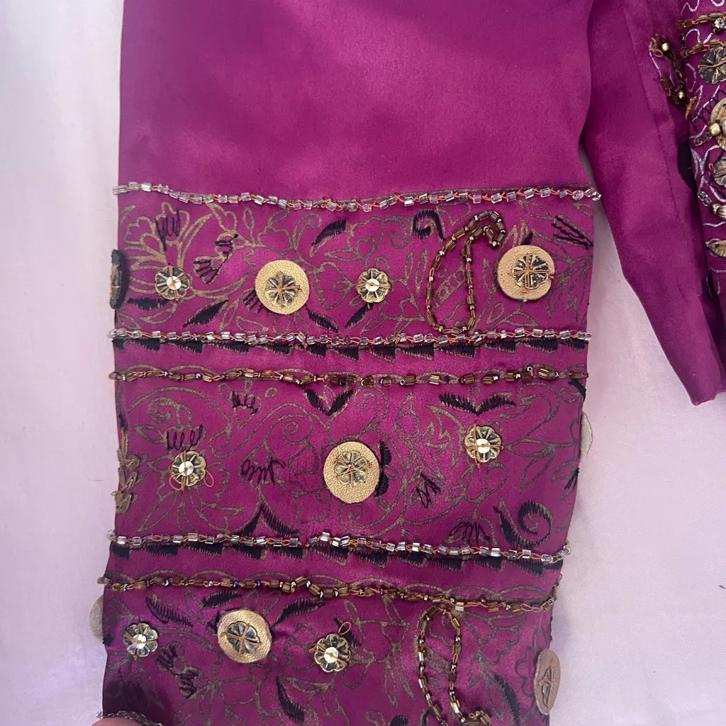 Chico's Magenta Beaded Embellished Blazer - Image 5