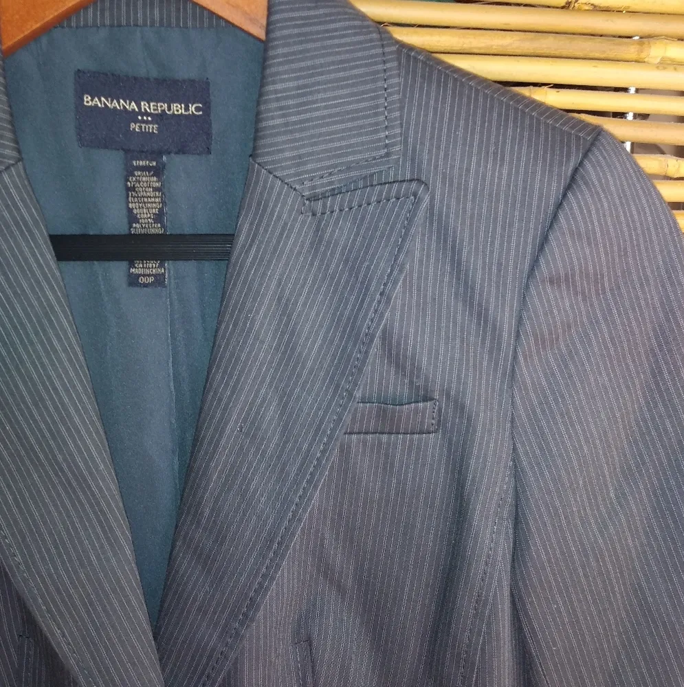 BANANA REPUBLIC 00P Gray Blazer Petite - Image 2