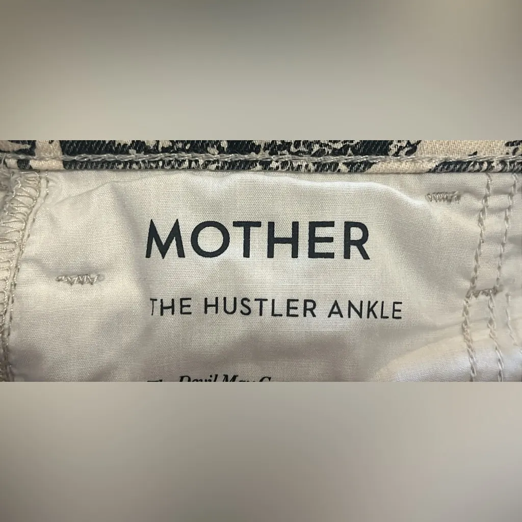 MOTHER Superior Jeans The Hustler Ankle French Fairy Tale Flared Floral Blue Size 27 - Image 8