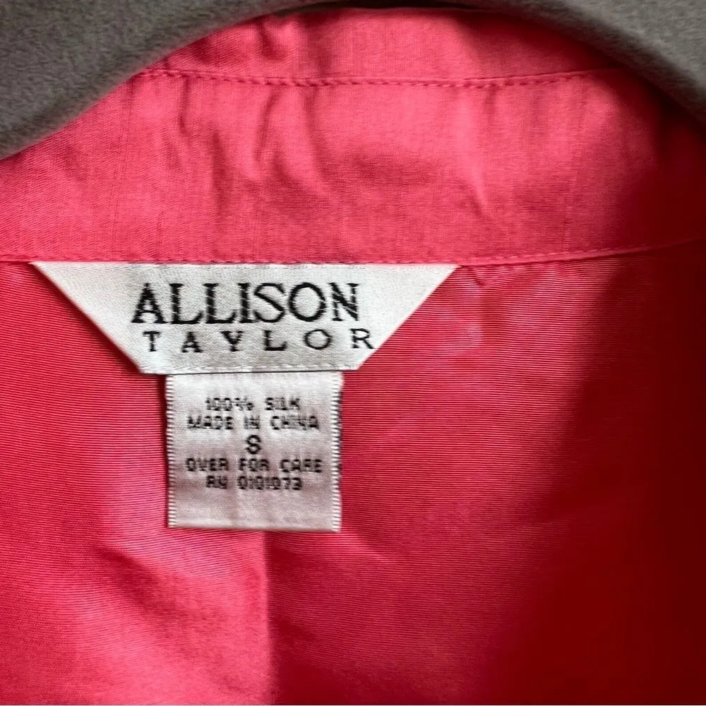 Allison Taylor Silk pink shirt Dress Size Small Barbie - Image 3
