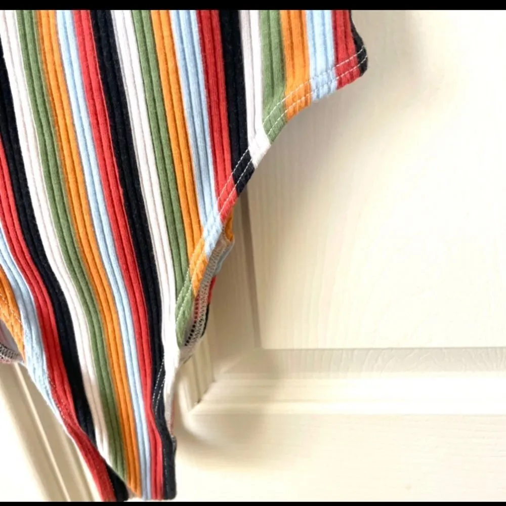 Out from Under Wanda tie front striped body suit - Image 6