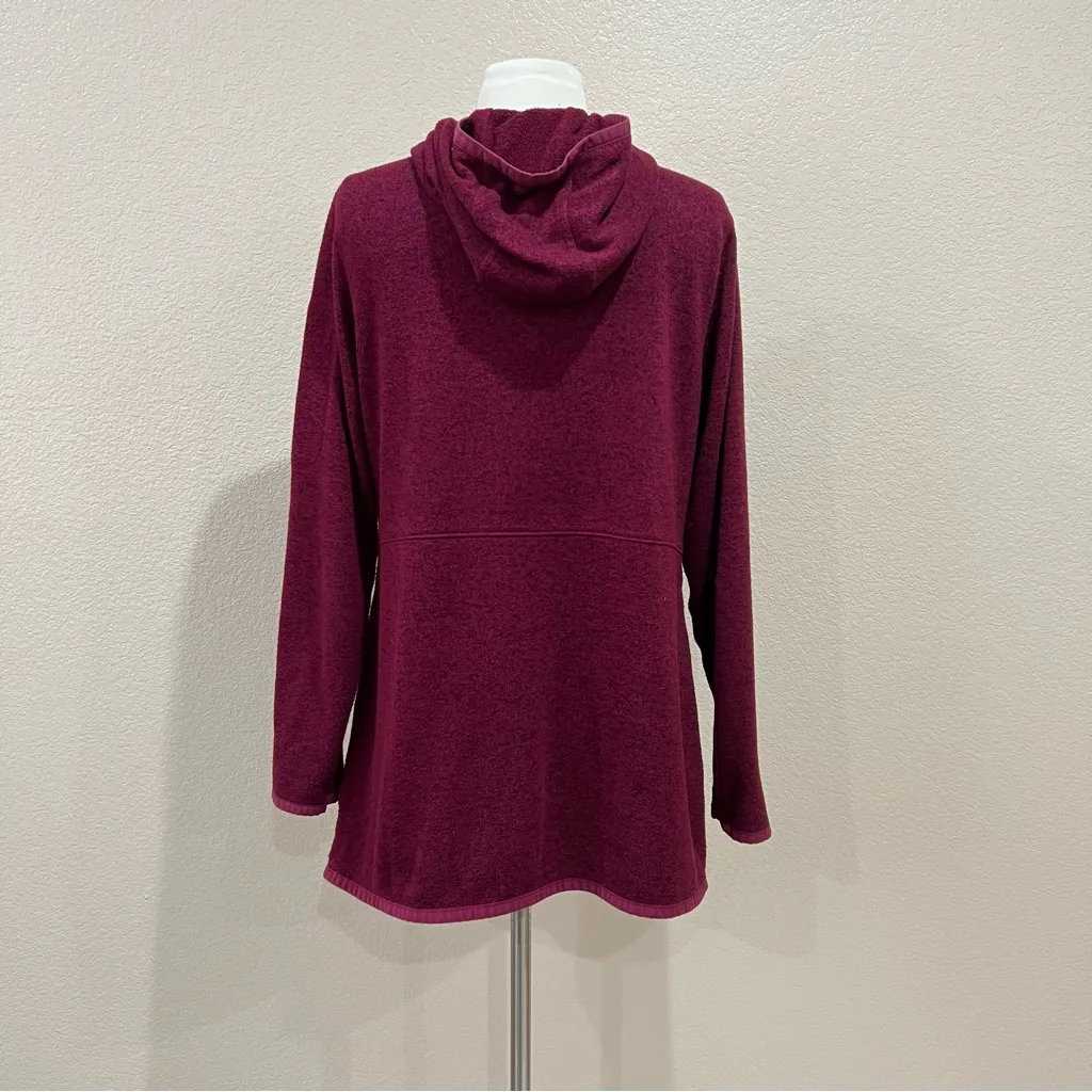 Tek Gear Heather Maroon Hooded Tunic Sweater Size Large - Image 8