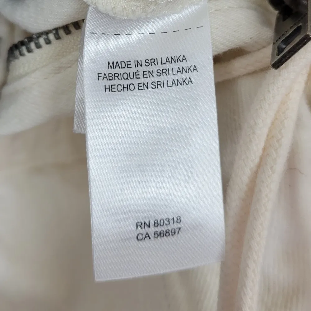 Lucky Brand Denim Jumpsuit XS Cream Sleeveless Front Zip Drawstring New - Image 10