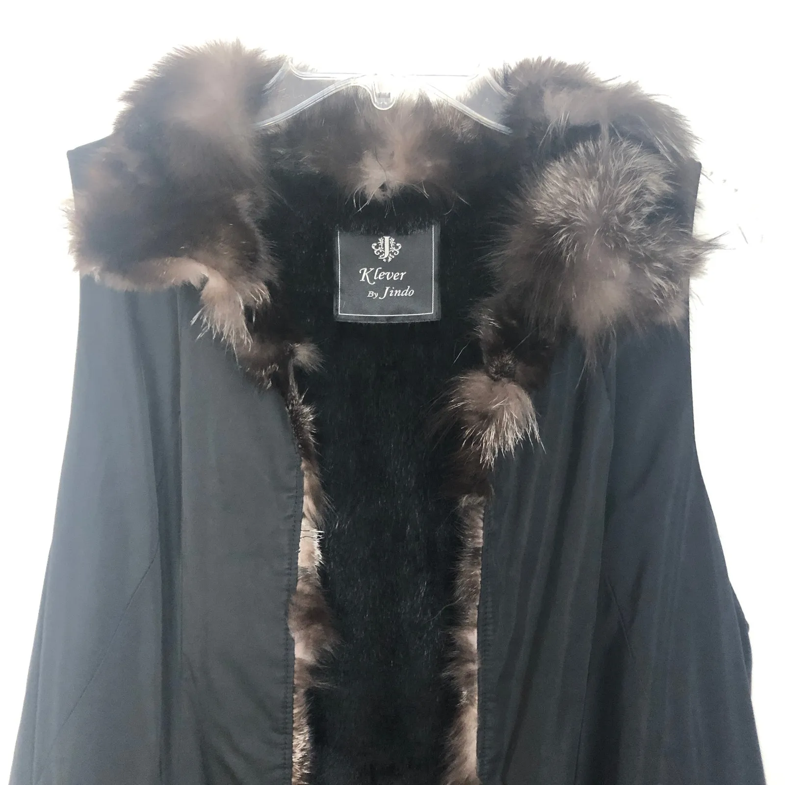 K Lever by Jindo Black Fur Vest - Image 3