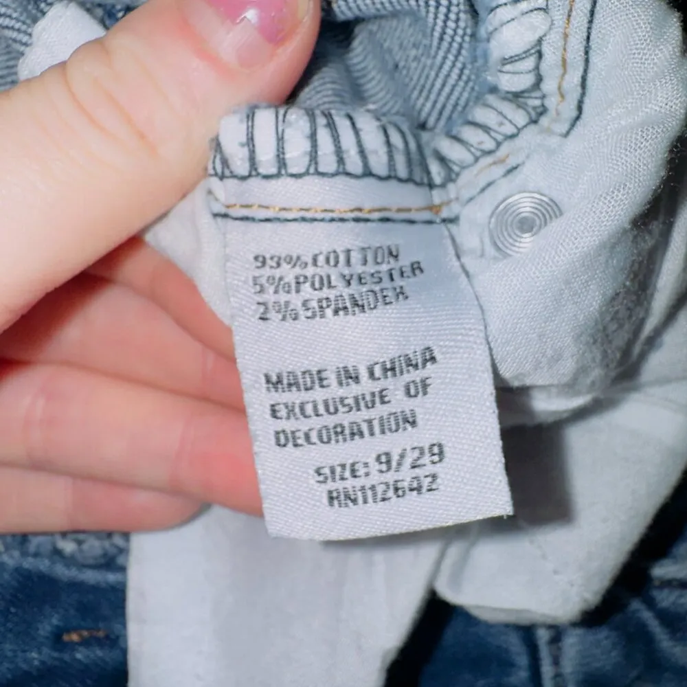 Blue Savvy Light Wash Denim High Waisted Frayed Hem Cut Off Jean Shorts 9.29 - Image 4