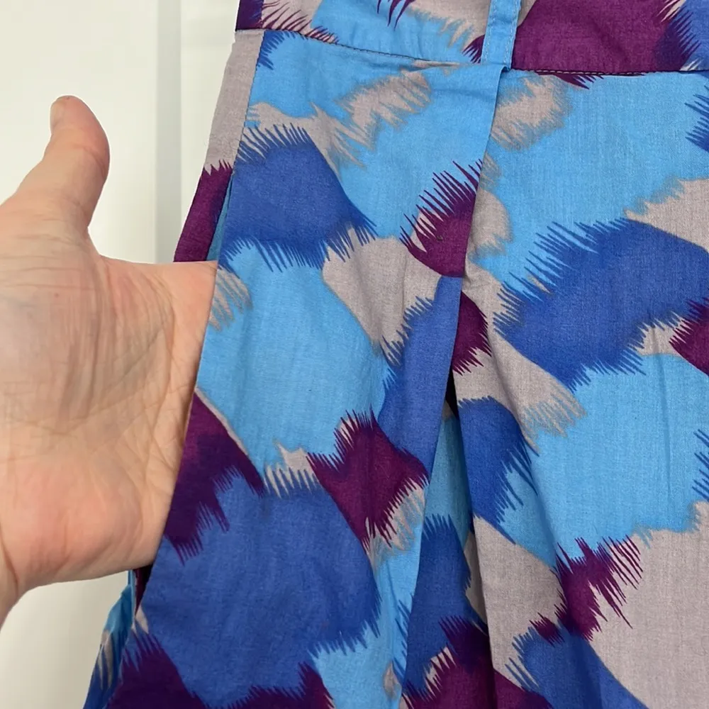 Aritzia Talula Size 4 Blue, Purple, Gray Pleated A-Line Mini Skirt - Image 5